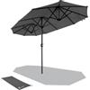 VOUNOT® Ombrellone da Giardino, Ombrellone Rettangolare da Esterno, in Alluminio, 300 x 150 cm, Protezione Solare UV50+, Grigio