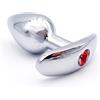 BONDAGERIE® Plug anale a T con diamante rosso, intercambiabile, sacchetto incluso,Taglia M