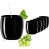 PLATINUX Bicchieri neri eleganti da 260 ml (max. 320 ml) in vetro, set da 6 bicchieri per acqua, succo di frutta, whisky