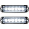 RIGIDON 2 Pcs Ultra Thin 6 LED luci di emergenza Bianco Lampada di Emergenza Strobo Barra Luminosa, 12V 24V Impermeabile Luce Lampeggiante per 4x4 Car SUV Truck Trailer Camper Motorcycle furgone