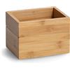Zeller 13318 - Set di 2 scatole impilabili, in bambù, ca. 14,5 x 11 x 10 cm, per casa, ufficio e bagno
