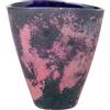 DRW Vaso da tavolo in vetro grigio e rosa opaco 14x24x24 cm