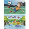 KAÏDENSÏ Tovagliette Merenda Scuola Bambini - Tovaglietta Calcio e Dinosauri Bambino 30x45 cm - Tovaglietta in Tessuto da Scrivania