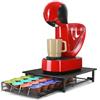 SYSYLY Porta capsule per 24 PC Dolce Gusto,Supporto per macchina da caffè con cassetti di stoccaggio cialde antiscivolo, distributore/organizzatore capsule in metallo con superficie anti-vibrazione