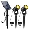 NATPOW Faretti Solari a Led da Esterno, 2 in 1 Luce 3000K Luci Solari da Giardino, 2 Modi, Automaticamente Acceso o Spento, Impermeabile IP65 Luci Esterne ad Energia Solare per Cortile, Patio, Alberi