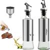 GiReich Bottiglia di Olio, Olio e Aceto Dispenser Olio Cucina in Vetro Non Sgocciola, Bottiglia di Olio d'oliva con Dosatore e Imbuto per Padella, BBQ, Insalata, 300ml *2