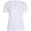 Calvin Klein Jeans Women's PLUS CK EMBRO BADGE V-NECK TEE S/S Knit Tops, Bright White, XL