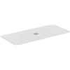 Ideal Standard - Ultra Flat S+, Piatto doccia rettangolare ultrasottile in resina effetto pietra, 180x80cm, Ideal Solid, Scarico centrale, Bianco