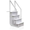 Gre EPE30 - Scala Antiscivolo per Piscina Interrata, Scala di Sicurezza per Piscina a 4 Gradini, Sintetica, Colore Bianco. 80 x 92 x 206 cm