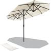 VOUNOT® Ombrellone da Giardino, Ombrellone Rettangolare da Esterno, in Alluminio, 300 x 150 cm, Protezione Solare UV50+, Beige