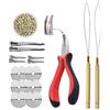YANTAISIYU Kit di extension per capelli: 500 pezzi 2.5mm nano anelli, I-tip pinze per capelli, ago extension (biondo)