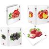 Pigna, Raccoglitore con anelli f.to A4 FRUITS soggetti frutta assortita raccoglitori con anelli, organizzazione appunti scolatici e/o documenti, Formato 27x32 cm., 5 pezzi