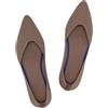 Frank Mully Scarpe da donna basse, scarpe classiche basse con punta a punta, scarpe da sera in maglia, scarpe basse morbide per donna, comode ed eleganti, marrone, 36.5 EU