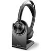 2021 Version (USB-A) Poly - Voyager Focus 2 UC USB-A Headset with Stand (Plantronics) - Bluetooth Dual-Ear (Stereo) Headset with Boom Mic - USB-A PC/Mac Compatible - Active Noise Canceling - Works with Teams, Zoom & more