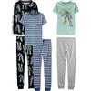 Simple Joys by Carter's 6-Piece Snug Fit Cotton Pajama Set Pigiama, Multicolore/Righe/Transformers, 7 Anni (Pacco da 6) Bambino