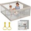 Fodoss box recinto morbido per bambini, neonato, 120x120cm, con Rete Traspirante Sui Quattro Lati e Ventose, beige