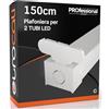 Eurocali Plafoniera 150 cm per 2 Tubi LED (Non Inclusi) da Interno in Alluminio di Colore Bianco