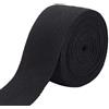 BENECREAT 9 Metri Nastro in cotone Twill Di Nastro Di Cotone Nero a Spina Di Pesce, Rotolo Largo 50 mm Di Nastro in Tessuto Morbido Naturale per Cucito Artigianale, Manici Di Borse in Tessuto, Borse