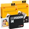 KODAK Mini 3 Retro 4PASS Stampante Fotografica Portatile (7,6x7,6cm) + Pacchetto con 68 Fogli, Nero