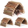 Relaxdays Ponte in Legno per Roditori, Set 3, Tunnel per Animali, Criceti, Flessibile, LxP: 10 x 22 cm, Marrone Naturale