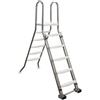 Astralpool Aisi-304l Ø43 1m Safety Ladder 2x3 Steps With Platform For Above Ground Pools Argento