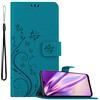 Cadorabo Custodia Libro per Samsung Galaxy A50 in BLU FIORE - in Design di Fiore con Chiusura Magnetica, Funzione Stand e 3 Vani di Carte - Portafoglio Cover Case Wallet Book Etui Protezione