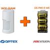 Hikvision Optex sensore infrarosso esterno antimascheramento 180 gradi WXI-RAM + Trasmettitore - DS-PM1-I1-WE