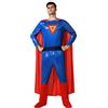 Atosa Super Eroe Costume Da Uomo Superman Costume Completo Cosplay Personaggio Comic Tuta Con Mantello Blu Rosso Dorato Festa Halloween Carnevale M-L