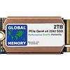 Global Memory 2TB M.2 2242 Pcie Gen4 x4 Nvme SSD Con Dissipatore per Lenovo Legion Go