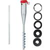 Relaxdays Picchetto per Ombrellone, Puntale, Avvitamento, Adattatori 25-55 mm, Supporto Parasole, Acciaio, Argento