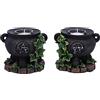 Nemesis Now Set di due portacandele Ivy Calderone Streghe 11 cm, nero