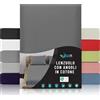 Dreamzie Lenzuolo Con Angoli Cotone - 160x200 - Oeko Tex certificato - Grigio Antracite - Lenzuola Matrimoniali Cotone 160x200