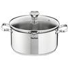 Tefal A70546 Duetto, Pentola adatta a piani cottura a induzione, Ø 24 cm, Acciaio Inox (Edelstahl)