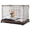 Iris Ohyama Estensione per recinto per cani, A65cm, Con porta con serratura, Marrone, con Ruote, Metal, Parco, Per Cucciolo, Gatti, Interni, Esterni, Gabbia, Cuccia, Montaggio Facile, STS-600TY