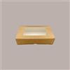 LUCGEL 50 Pz Astuccio Porta Sushi Biscotti Dolcetti Finestrato Carta Avana 223x129x45 mm