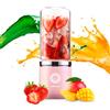 Edihome, Frullatore Portatile, Blender di Frutta e Verdura, Mini Frullatore Elettrico, con Bicchiere di Vetro, 380 ml, Ricaricabile USB, 2000mAh (Rosa)