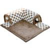 F Fityle Tappeto da Gioco per Gatti, Letto a Tunnel Caldo Invernale, Giocattolo per Gatti, Comodo e Durevole, Portatile, per Gatti di Piccola e Media Taglia, Marrone L