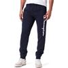 Champion Legacy Icons-Powerblend Fleece Contrast Logo Rib Cuff Pantaloni da Tuta, Blu Marino, L Uomo