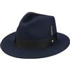 Stetson Cappello in Lana Vencaster Traveller Donna/Uomo - Outdoor di Feltro da Pioggia con Nastro Grosgrain Estate/Inverno - L (58-59 cm) Blu Scuro