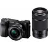 Sony Kit Fotocamera Mirrorless Sony A6100 Black + Obiettivo 16-50mm F/3.5-5.6 + Obiettivo 55-210mm F/4.5-6.3 - Prodotto in Italiano