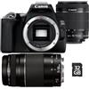 Canon Kit Fotocamera Reflex Canon EOS 250D Black + Obiettivo 18-55mm IS + Obiettivo 75-300mm III + Memory Card da 32GB - Prodotto in Italiano [Prodotto ufficiale - Garanzia Canon 2 Anni]