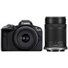 Canon Kit Fotocamera Mirrorless Canon EOS R50 Black + Obiettivo RF-S 18-45mm F/4.5-6.3 IS STM + Obiettivo RF-S 55-210mm F/5-7.1 IS STM (5811C023) - Prodotto in Italiano [Prodotto ufficiale - Garanzia Canon 2 Anni]