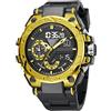 BIEWO Orologio digitale sportivo da uomo per orologi al quarzo da uomo, Nero oro