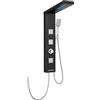 KINKIBOS - Pannello doccia LED senza rubinetto, 4 funzioni, pannello doccia con doccia a pioggia LED, 3 ugelli massaggianti, doccetta e ingresso vasca da bagno, colonna doccia in acciaio inox 304