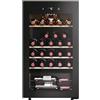 Haier HWS34GGH1 - Climatizzatore per vino serie 50 3, per 34 bottiglie, WiFi e app hon, 1 zona, compressore a bassa vibrazione, porta in vetro resistente ai raggi UV, 4 ripiani in legno, illuminazione
