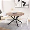 DEGHI Tavolo ovale estensibile 130-170 cm top effetto rovere scuro e gambe in metallo nero - Osjon