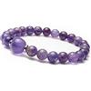 Treasure Bay Bracciale elastico da donna fatto a mano da 8-12 mm con pietre preziose curative naturali | Agata Blu Rosa Grigio Rosso, Quarzo Rosa, Lapislazzuli, Bracciale Turchese (Ametista viola)