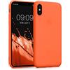 kwmobile Custodia Compatibile con Apple iPhone X Cover - Back Case per Smartphone in Silicone TPU - Protezione Gommata - arancione fluorescente