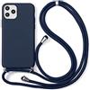 ZhuoFan Custodia con Cordino per iPhone 11 Pro [5.8] Blu Navy Morbido TPU Bumper Cover con laccio Silicone Antiurto Protettivo Sottile Case Regolabile Cellulare Girocollo per iPhone 11 Pro
