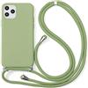ZhuoFan Custodia con Cordino per iPhone X/XS [5.8] Verde Morbido TPU Bumper Cover con laccio Silicone Antiurto Protettivo Sottile Case Regolabile Cellulare Girocollo per iPhone XS/X